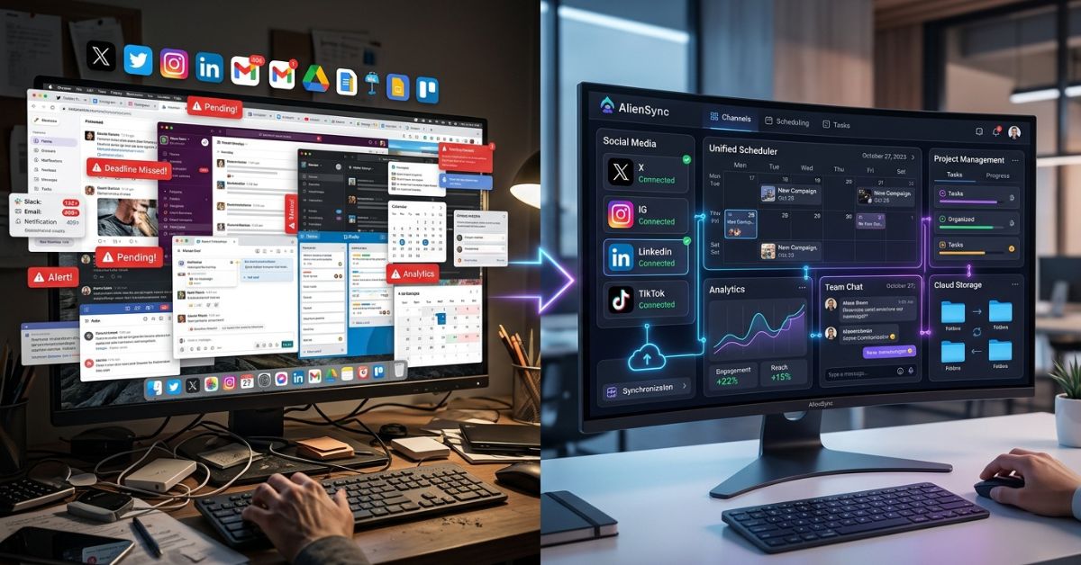 socials and software aliensync